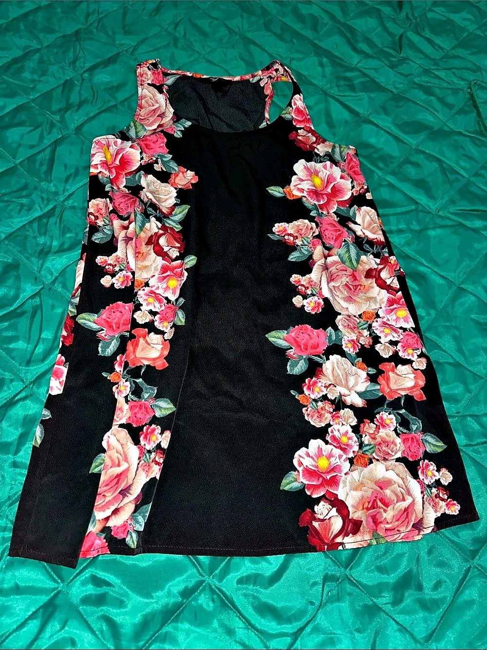 Forever 21 Floral Mini Dress Black & Pink Size Small